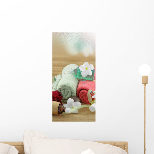 Atmosphere Relaxation Spa Massage White Background Wall Mural