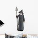 Magical Wizard Holding Staff Wall Decal