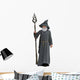 Magical Wizard Holding Staff Wall Decal