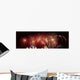 Panoramic Fireworks In A Night Sky Wall Mural