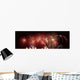 Panoramic Fireworks In A Night Sky Wall Mural