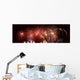 Panoramic Fireworks In A Night Sky Wall Mural