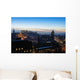 Central Edinburgh Scotland at Nightfall in Winter Wall Mural
