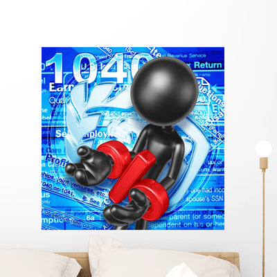 Taxes Wall Mural shown on a wall