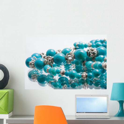 turquoise beads Wall Mural