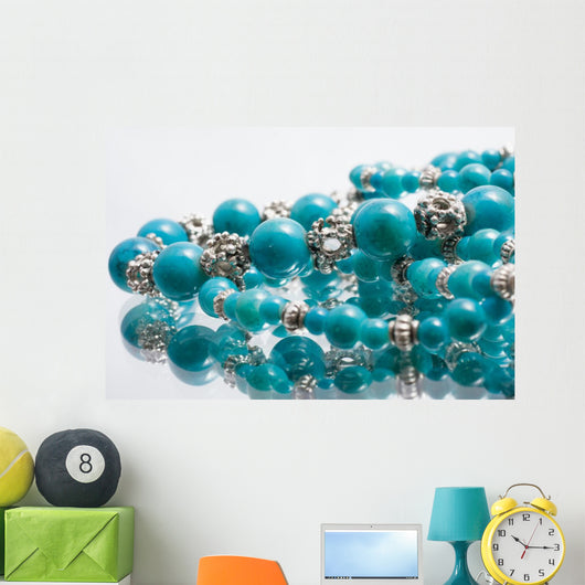 turquoise beads Wall Mural