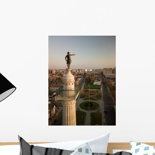 Aerial Trenton New Jersey Battle Monument Vertical Wall Decal