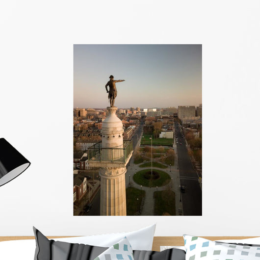 Aerial Trenton New Jersey Battle Monument Vertical Wall Decal