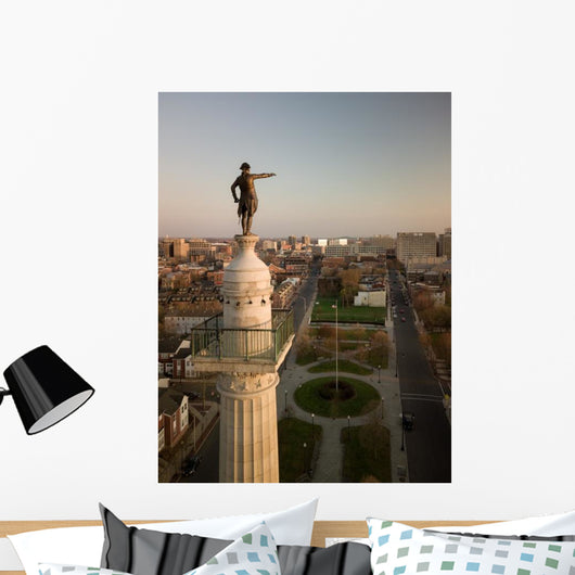 Aerial Trenton New Jersey Battle Monument Vertical Wall Decal