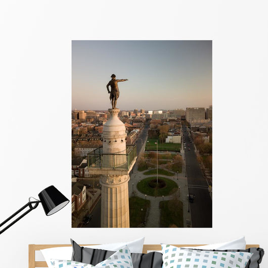 Aerial Trenton New Jersey Battle Monument Vertical Wall Decal