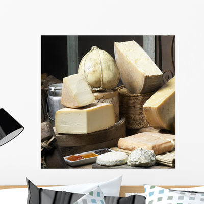 Cow's Milk Cheeses Typical Wall Mural shown on a wall