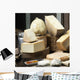 cow's milk cheeses in a typical italian Wall Mural