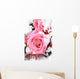 pink rose in the snow Wall Mural