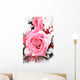 pink rose in the snow Wall Mural