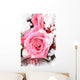 pink rose in the snow Wall Mural