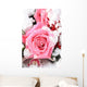 pink rose in the snow Wall Mural