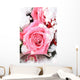 pink rose in the snow Wall Mural