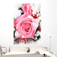pink rose in the snow Wall Mural