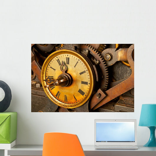 Antique Grunge Clock Wall Mural