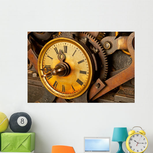 Antique Grunge Clock Wall Mural