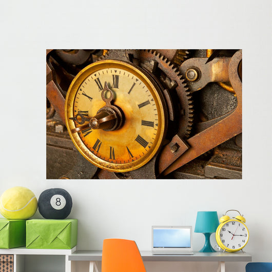 Antique Grunge Clock Wall Mural