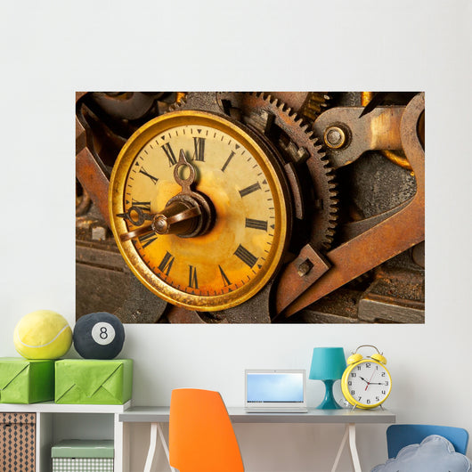 Antique Grunge Clock Wall Mural