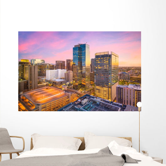 Phoenix Arizona Usa Downtown Cityscape Evening Wall Decal