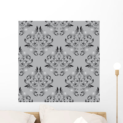 Seamless Gray and Black Wall Decal shown on a wall