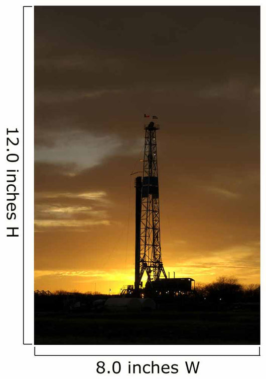 natural gas well texas sunset silhouette Wall Mural