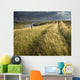 Vehicle Tracks Across Field And Red Deer River, Alberta Wall Mural
