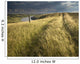 Vehicle Tracks Across Field And Red Deer River, Alberta Wall Mural