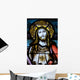 Christ Looking to Heaven Stained Glass Window Wall Mural