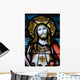 Christ Looking to Heaven Stained Glass Window Wall Mural