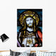 Christ Looking to Heaven Stained Glass Window Wall Mural