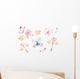 Watercolor Colorful Butterflies Keys Wall Decal Sticker Set