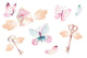 Watercolor Colorful Butterflies Keys Wall Decal Sticker Set
