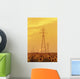 Electrical Towers And Sunflower Field, Winnipeg, Manitoba Wall Mural