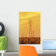 Electrical Towers And Sunflower Field, Winnipeg, Manitoba Wall Mural