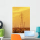 Electrical Towers And Sunflower Field, Winnipeg, Manitoba Wall Mural