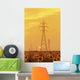 Electrical Towers And Sunflower Field, Winnipeg, Manitoba Wall Mural
