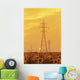 Electrical Towers And Sunflower Field, Winnipeg, Manitoba Wall Mural