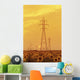 Electrical Towers And Sunflower Field, Winnipeg, Manitoba Wall Mural