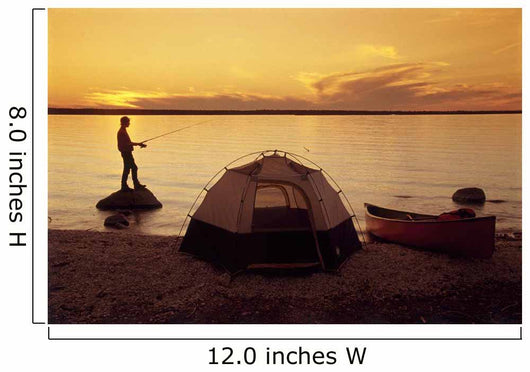 Camper Fishing, Little Limestone Lake, Manitoba Wall Mural