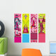 Valentine's Day banners with fashion girls Wall Mural