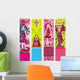 Valentine's Day banners with fashion girls Wall Mural