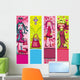 Valentine's Day banners with fashion girls Wall Mural
