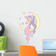 Pastel Starry Unicorn Moon Wall Decal