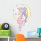Pastel Starry Unicorn Moon Wall Decal