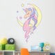Pastel Starry Unicorn Moon Wall Decal