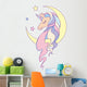 Pastel Starry Unicorn Moon Wall Decal